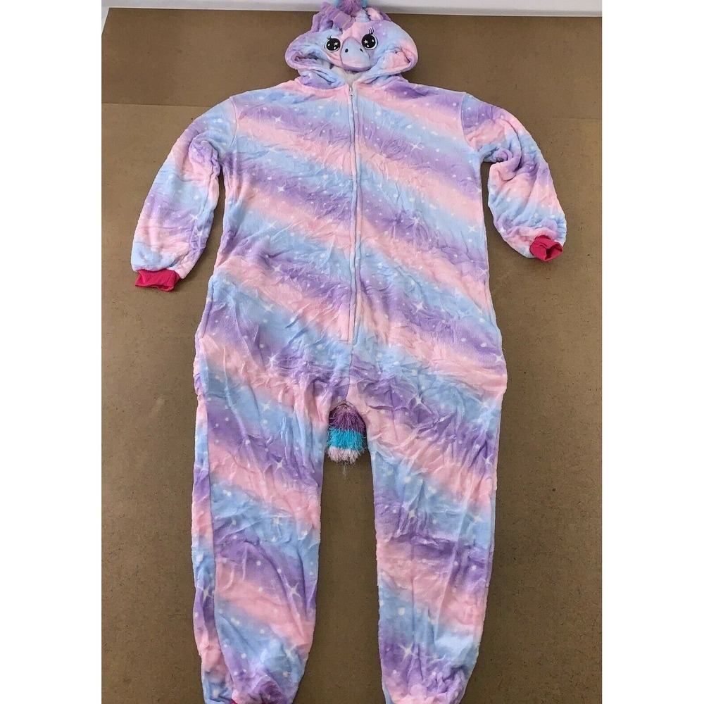JVJQ Women's Size Medium Pastel Plush One Piece Unicorn Cosplay Costume New